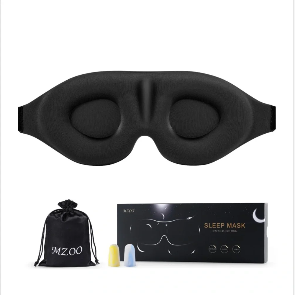 Black 3D Sleep Mask Zero Eye Pressure